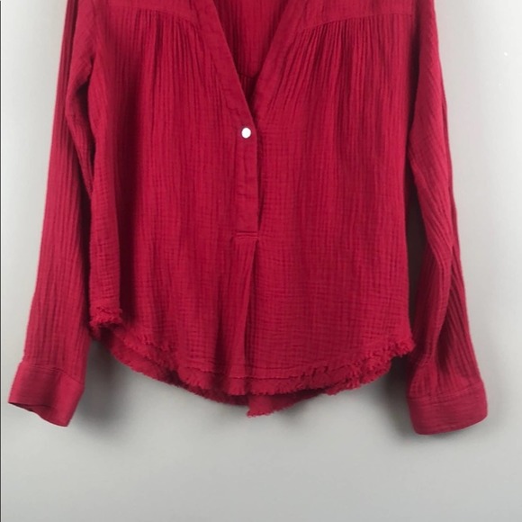 Free People Gauzy V-Neck Top (XS) - Picture 2 of 6